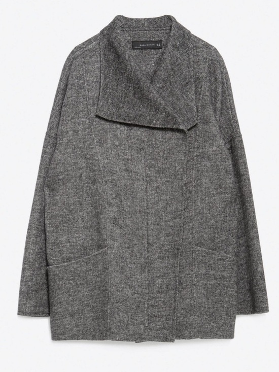 Zara Jackets & Blazers - Zara Grey Wool Open-Front Coat